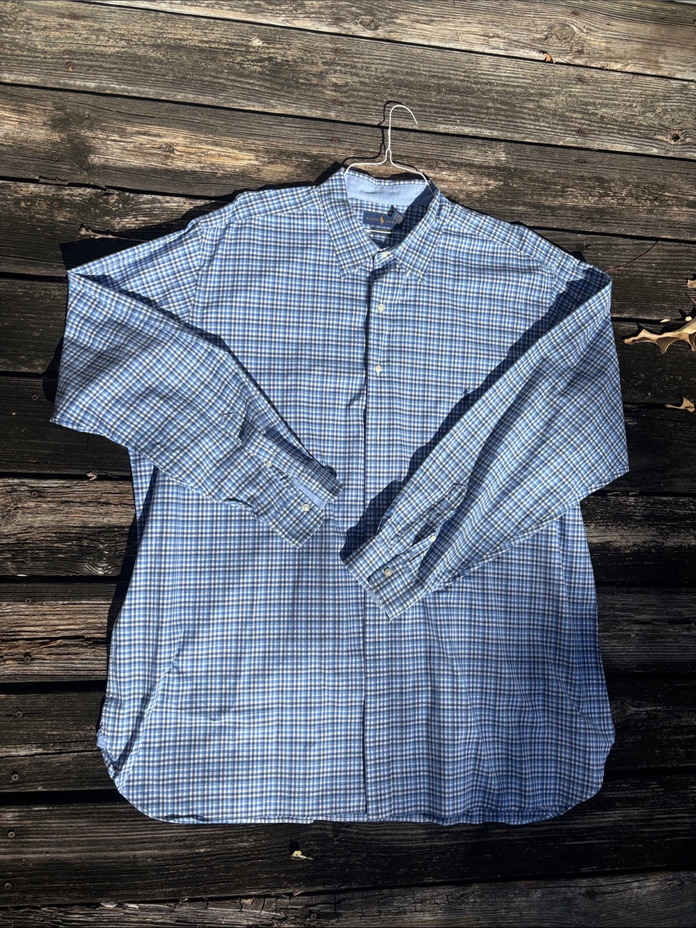 Ralph Lauren Blue Plaid Long-Sleeve Button-Down Shirt